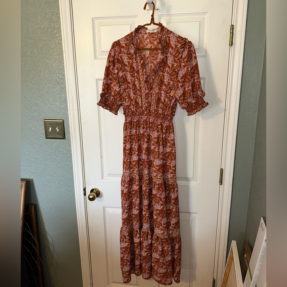 Floral Maxi Dress with Ruffle Sleeves by Max Studio size M.